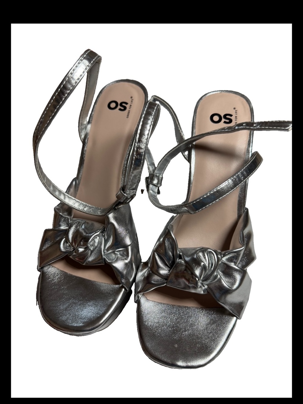 Silver Knot-Detail Slingback Sandals - Women's